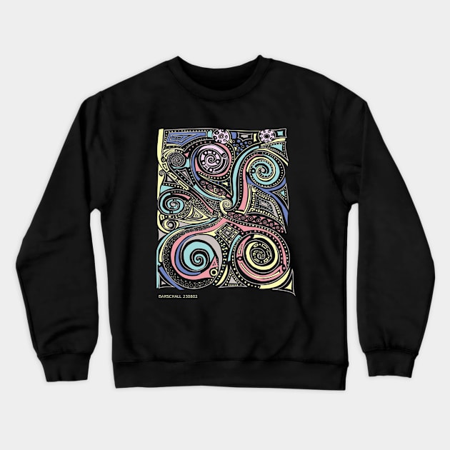 Swirls Dots Triangles Crewneck Sweatshirt by Barschall